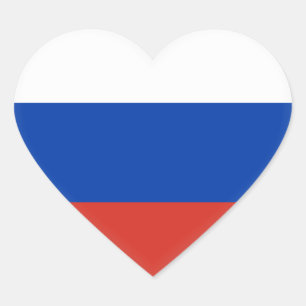 Russia (Russian) Flag Heart Sticker