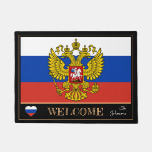 Russia & Russian Flag house mats/sports Welcome Doormat
