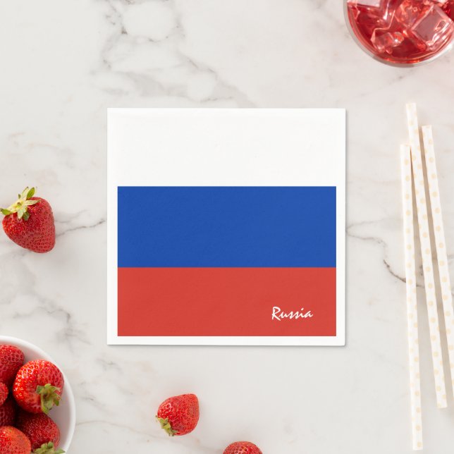 Russia & Russian flag party fashion /sport fans Napkin (Insitu)