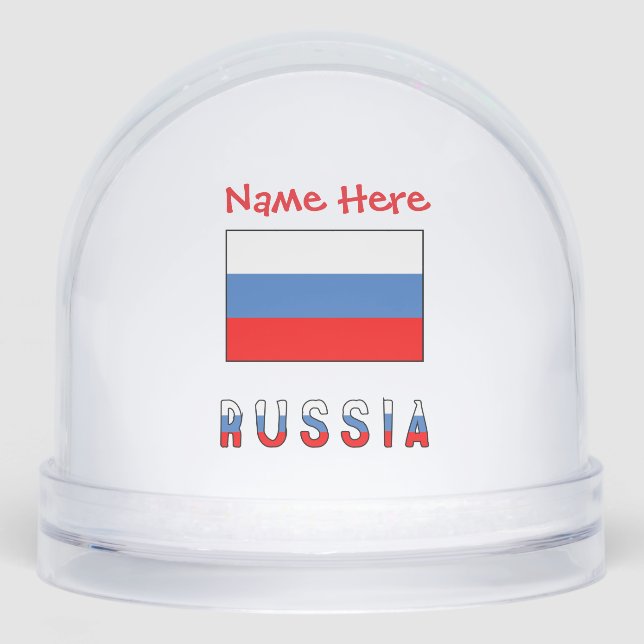 Russia Russian Flag Red Personalised Snowglobe (Front)