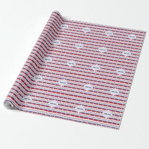 Russia Russian Flag Tiled Black Personalisation Wrapping Paper