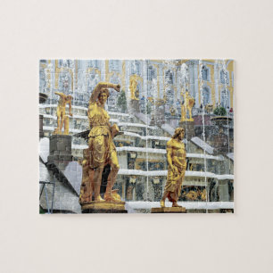 Russia, Saint Petersburg, Peterhof, Samson and Jigsaw Puzzle