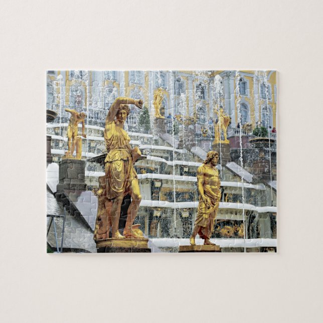 Russia, Saint Petersburg, Peterhof, Samson and Jigsaw Puzzle (Horizontal)