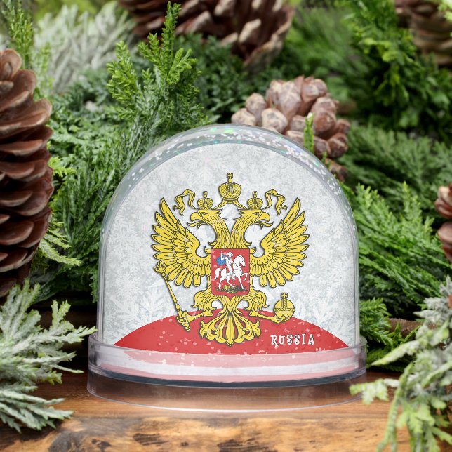 Russia Snow Globe, Russian Flag / Winter, Eagle Snowglobe (Winter)