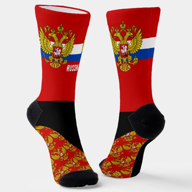 Russia Socks, Russian flag patriotic / sports Socks (Angled)