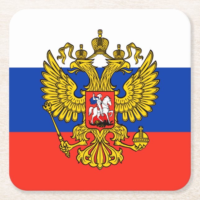 Russia Square Paper Coaster (Front)