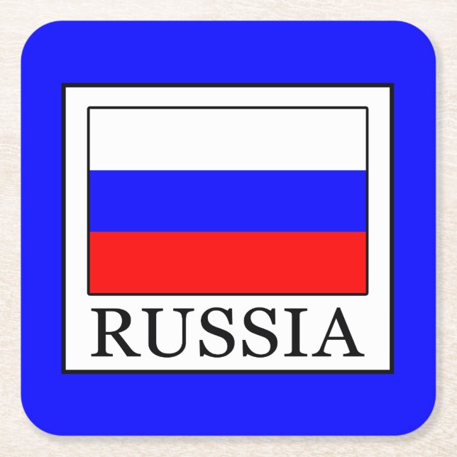 Russia Square Paper Coaster (Front)