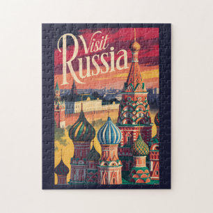 Russia St Basil's Cathedral Illustration Travel Jigsaw Puzzle