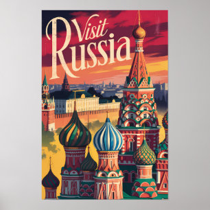 Russia St Basil's Cathedral Illustration Travel Poster
