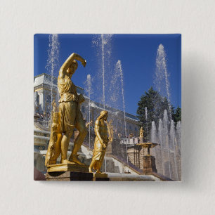 Russia, St. Petersburg, Golden statues in the 15 Cm Square Badge