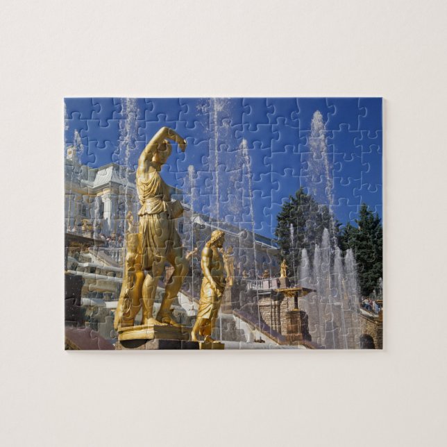 Russia, St. Petersburg, Golden statues in the Jigsaw Puzzle (Horizontal)
