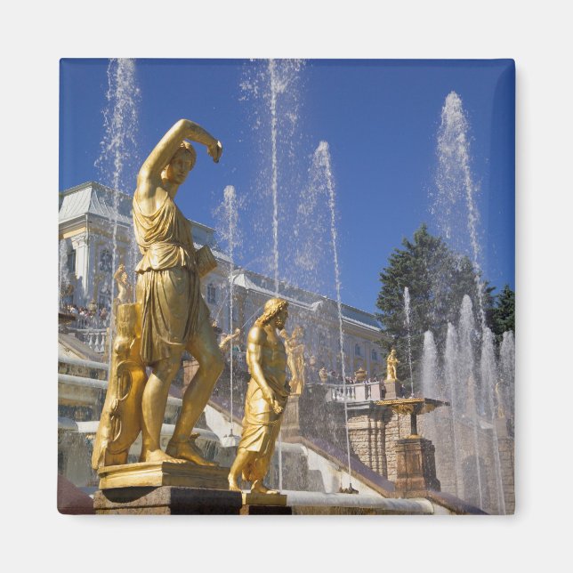 Russia, St. Petersburg, Golden statues in the Magnet (Front)