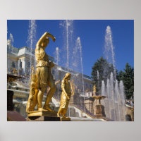 Russia, St. Petersburg, Golden statues in the