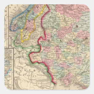 Russia, Sweden, Norway Map by Mitchell Square Sticker