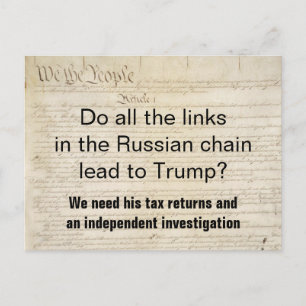 Russia Trump Tax Returns Investigation Postcard