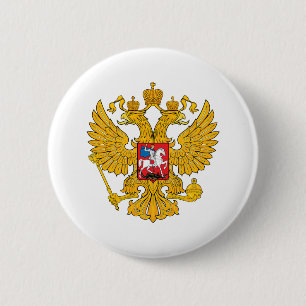 Russia Two Headed Eagle 6 Cm Round Badge