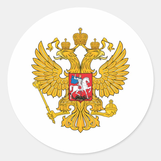 Russia Two Headed Eagle Classic Round Sticker (Front)