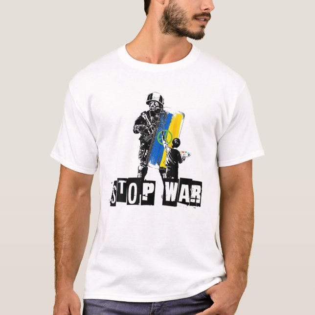 RUSSIA UKRAINE STOP WAR For World Peace T-Shirt (Front)