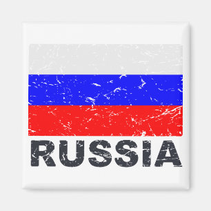 Russia Vintage Flag Magnet