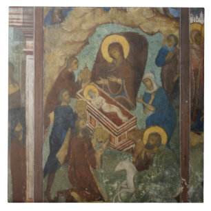 Russia, Yaroslavl, fresco in Cathedral of St. 2 Tile