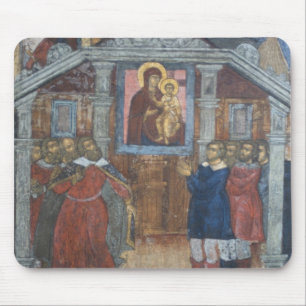Russia, Yaroslavl, fresco in Cathedral of St. Mouse Mat
