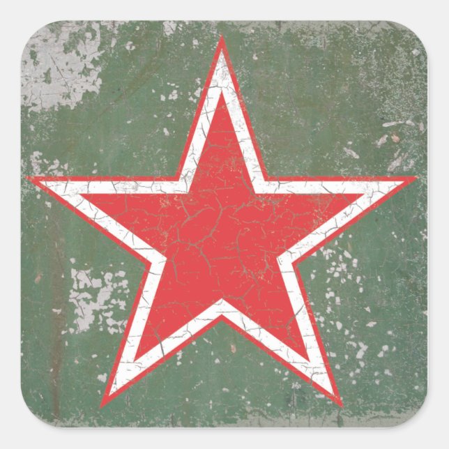 Russian Air Force WWII CCCP Roundel Square Sticker (Front)