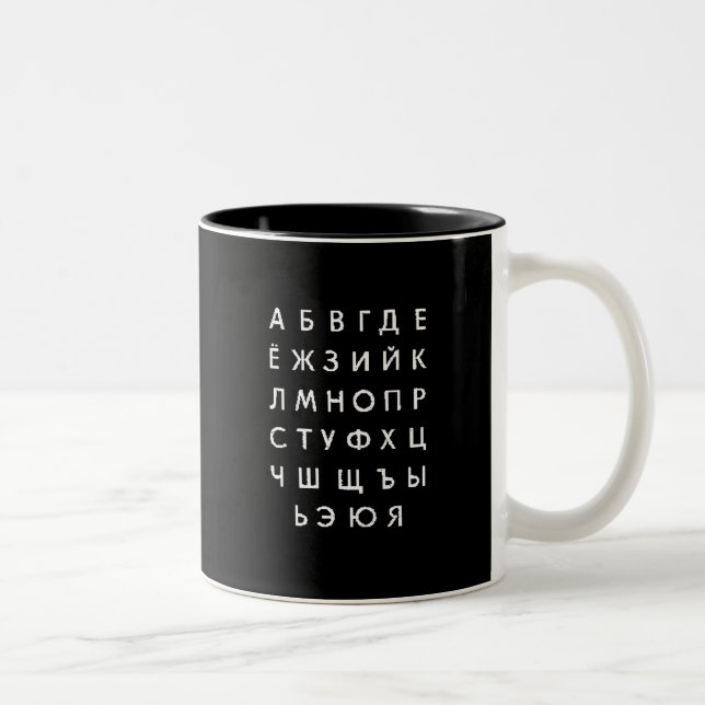 russian-alphabet Two-Tone coffee mug (Right)
