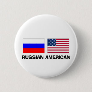 Russian American 6 Cm Round Badge