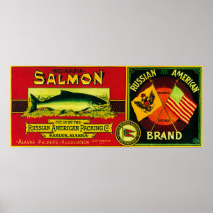Russian American Salmon Can LabelKarluk, AK Poster