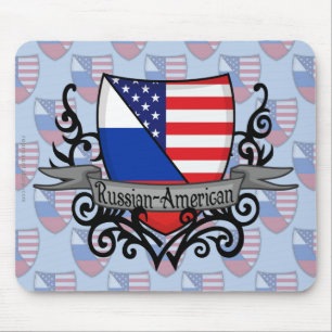Russian-American Shield Flag Mouse Mat