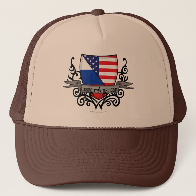 Russian-American Shield Flag Trucker Hat (Front)