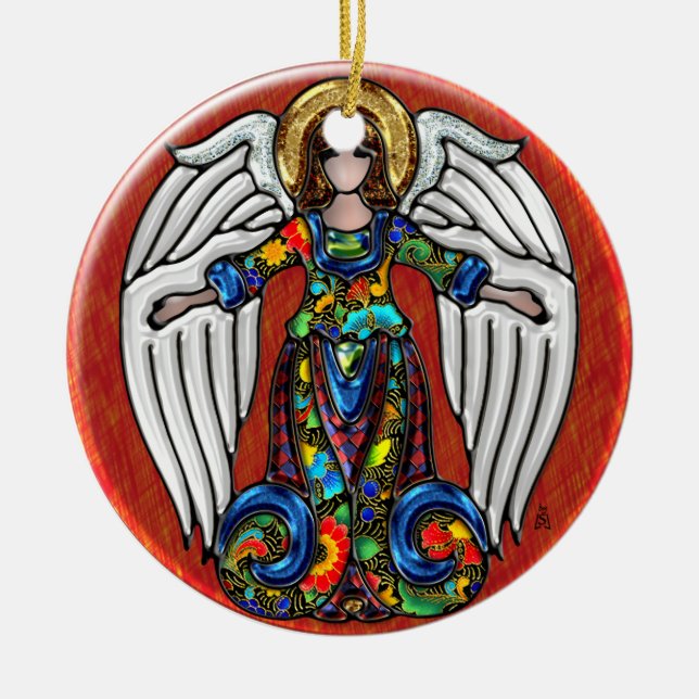 Russian Angel (Personalized Ceramic Ornament) Ceramic Tree Decoration (Front)