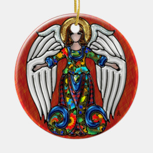 Russian Angel (Personalized Ceramic Ornament) Tree Decoration