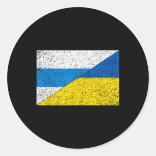 Russian Anti-war Flag Ukraine Flag Net Voyne No To Classic Round Sticker