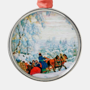 Russian Art Christmas Gift Metal Tree Decoration