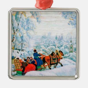 Russian Art Christmas Gift Metal Tree Decoration