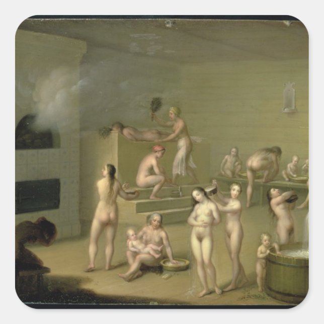 Russian Bath, 1825 Square Sticker (Front)