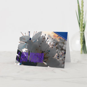 Russian Birthday card with Cherry Flowers