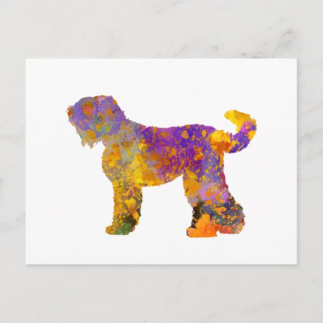 Russian Black Terrier 01 in watercolor 2 Postcard (Front)