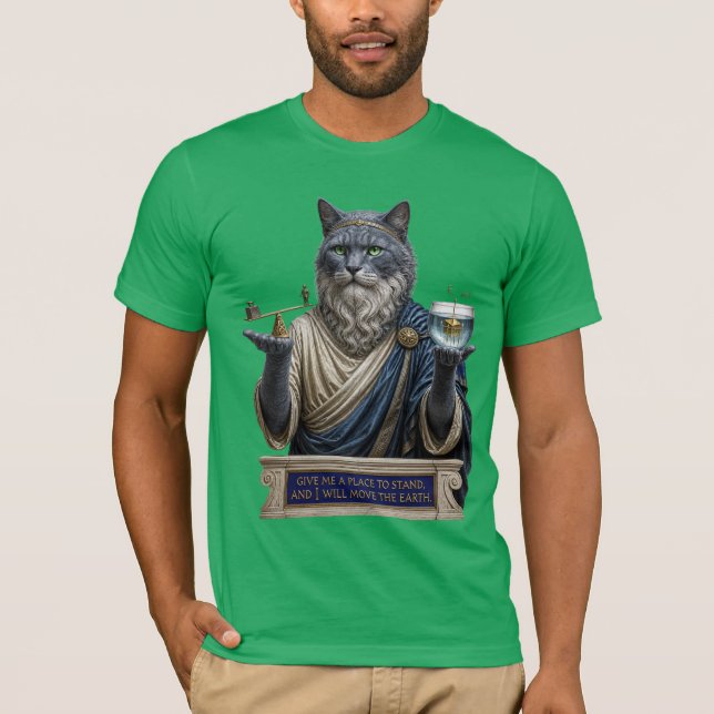 Russian Blue Archimedes Cat T-Shirt (Front)