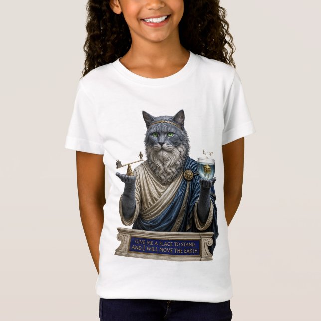Russian Blue Archimedes Cat T-Shirt (Front)