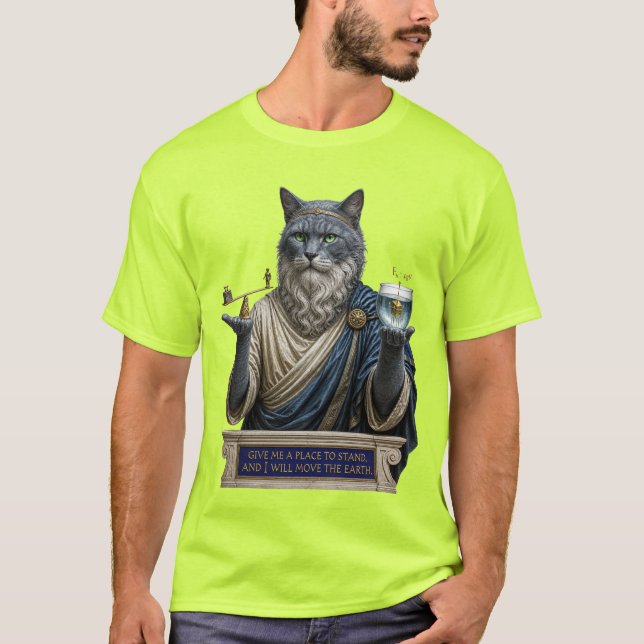 Russian Blue Archimedes Cat T-Shirt (Front)