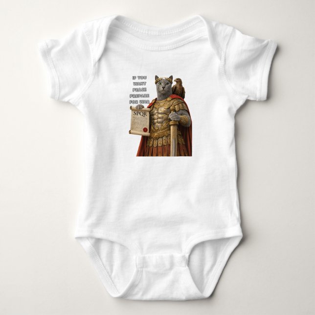 Russian Blue Caesar Cat Baby Bodysuit (Front)