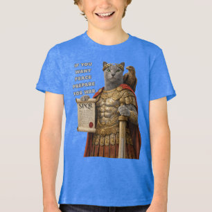 Russian Blue Caesar Cat Tri-Blend Shirt