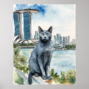 Russian Blue - Cat Art Print
