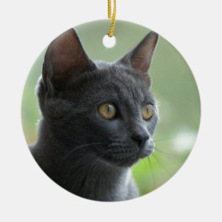 Russian Blue Cat Ceramic Tree Decoration