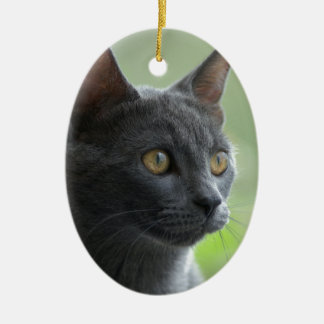 Russian Blue Cat Ceramic Tree Decoration