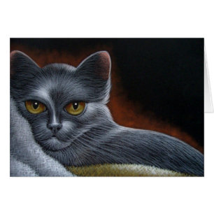 RUSSIAN BLUE CAT CUSTOMIZE CARD