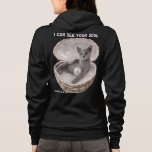 Russian Blue Cat - I Can See Your Soul Hoodie