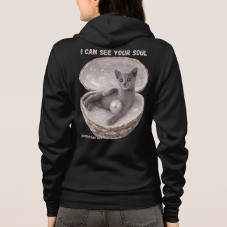 Russian Blue Cat - I Can See Your Soul Hoodie